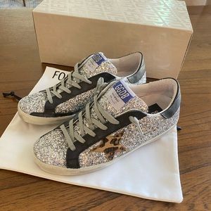 Golden Goose Superstar Silver Glitter Sz 37